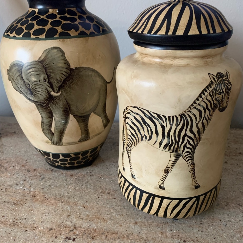 Beige & Brown Decorative Canisters